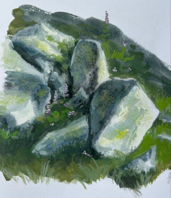 Rocks Study in Gouache